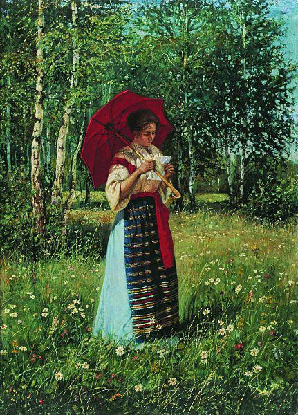 Nikolay Bogdanov-Belsky In reading the letter oil painting picture